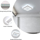 Ceiling light fixture with energy-saving LED chips, acrylic lampshade, and durable aluminium body features.